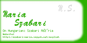 maria szabari business card